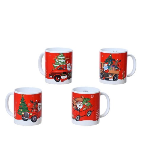 TAZZA NATALIZIA H.9.5CM. 4 ASSORTITI
